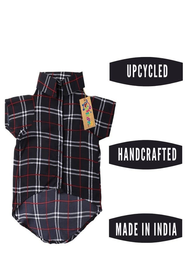 ويستيرن إرا قميص قطني مطبوع من ويسترن إيرا، قميص أساسي للكلاب يسمح بمرور الهواء، قميص فائق النعومة، قميص خفيف الوزن لطيف لحيواناتك الأليفة، ملابس مريحة للغاية للكلاب (طبعة مربعات سوداء) (مقاس كبير جدًا - 24 بوصة) - Image 3